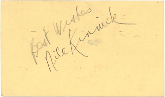 Ultra Rare 1940 Nile Kinnick Signed Government Postcard (JSA)